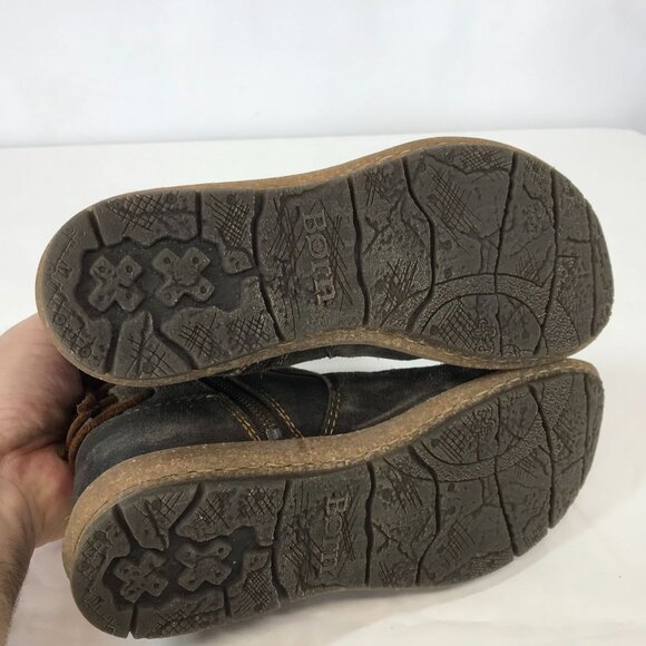 BORN ~ WOMENS 7/38 ~ BROWN TAN SUDE SIDE ZIP BOOT BOOTIE - Picture 7 of 8